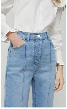 75s crease stitch detail flare jeans