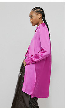 satin longline shirt