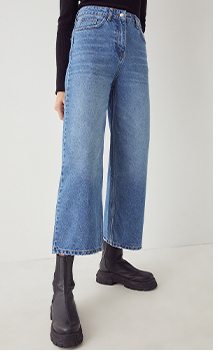54s organic wide leg cropped jean