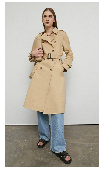 raglan sleeve belted trench