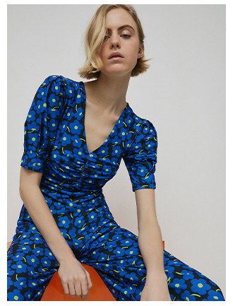 Floral Print Ruched Front Jumpsuit