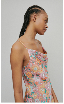 strappy floral midi dress
