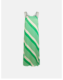 satin midi slip dress in stripe
