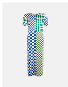 patchwork check knit dress