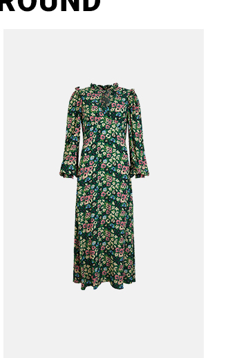 petite tie neck midi tea dress in floral