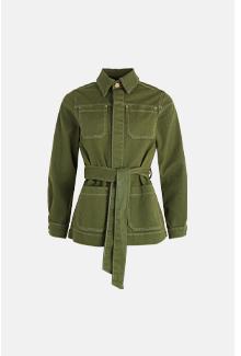 twill belted jacket