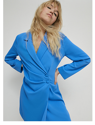 ruched side blazer dress