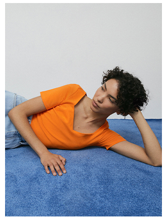 clean cotton sweetheart neck top