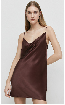 satin mini slip dress