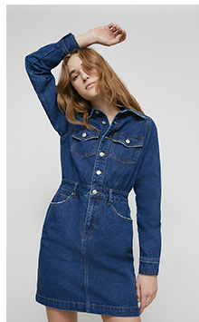 denim western mini shirt dress
