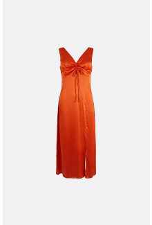 ruched front midi dress