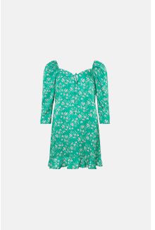 puff sleeve mini dress in floral