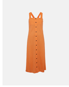 pique ruched strap midi dress