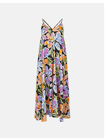beach floral tie back cami midi dress