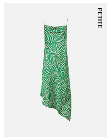 petite cami midi dress with asymmetric hem