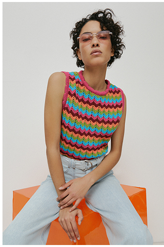 zig zag crochet look knit vest