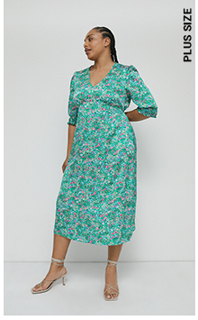 plus floral midi dress
