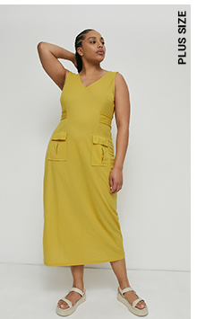 plus utility tie waist dress