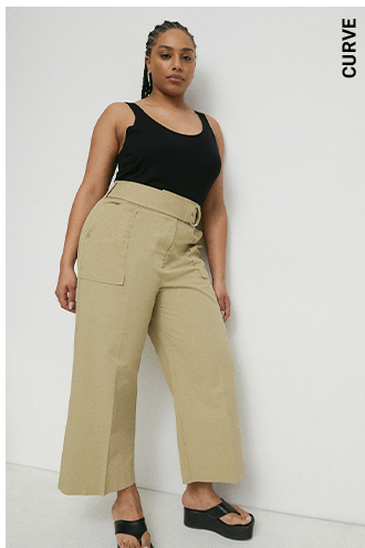 plus size elevated wide crop trouser