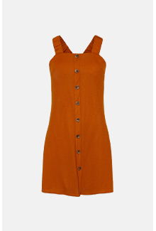 pique ruched strap cross back short dress