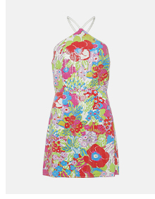 printed sequin mini dress in floral