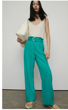 Paperbag Wide Leg Trousers