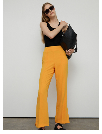 vent side boot cut trousers