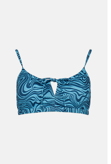 swirl ribbed keyhole front bikini top