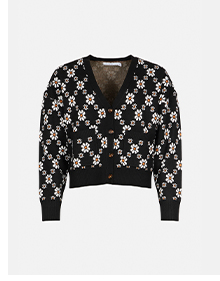 tile flower knitted cardigan
