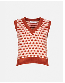 tuck stitch knit vest