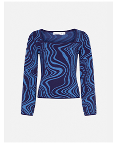 warped jacquard longline knit jumper