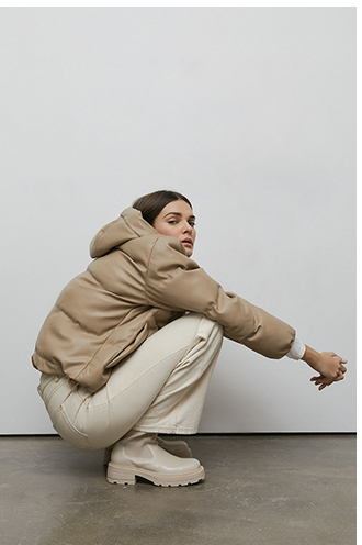 faux leather padded jacket