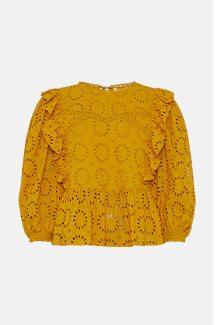 broderie frill front lace insert top