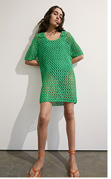 crochet polo knit shirt dress