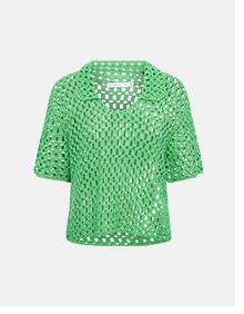 crochet polo knit shirt