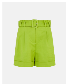 compact cotton belted shorts