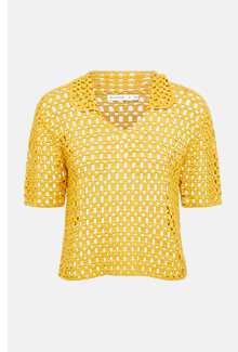 crochet polo knit shirt