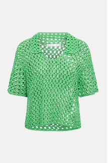 crochet polo knit shirt