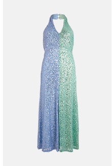 sequin twist neck midi dress
