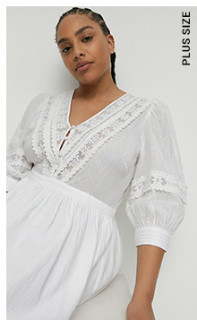 plus size lace embroidery midi dress