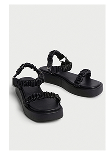 ruched low flatform sandal