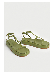 real leather t bar strappy flatform sandal