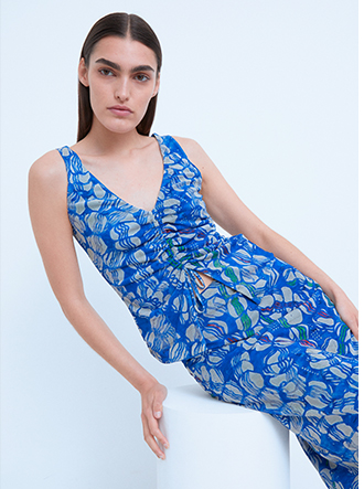 wh x the british museum the charles rennie mackintosh collection ruched front mesh top