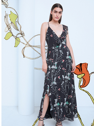 wh x the british museum the charles rennie mackintosh collection wrap maxi dress in floral