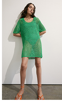 crochet polo knit shirt dress