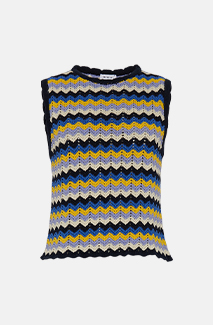 Zig Zag Crochet Look Knit Vest