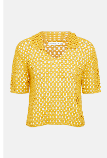 Crochet Polo Knit Shirt