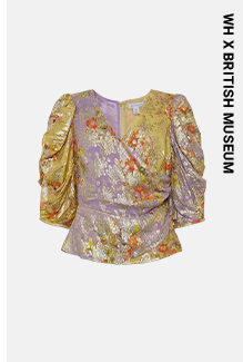 WH x The British Museum Sparkle Floral Wrap Top