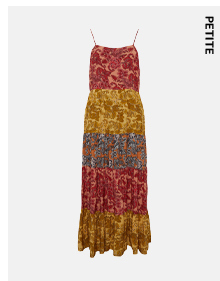 Petite Strappy Sundress In Mix Print