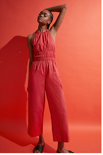 cotton halter neck jumpsuit